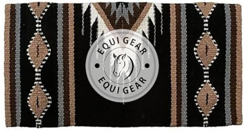 EQUIGEAR Western Show Horse Satteldecke aus neuseeländischer Wolle, Western-Design, handgefertigte Satteldecke, Wollpolster, Sensor Flex (Anpassung möglich), WW37 (34x36)
