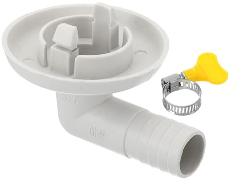 PATIKIL 27mm Klimaanlagen-Abflussschlauchverbinder, 1 Stück Universal-Abflussverbinder mit Klemmring für Mini-Split-Fenster-Klimaanlagen-Einheit, weißer Stil 9