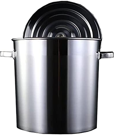 ANSNOW Stockpot Soup Pot with Lid Stainless Steel Bucket Milk Can 20-90L Cooking Pot Rice Bucket/Silver/30 * 30Cm 20L