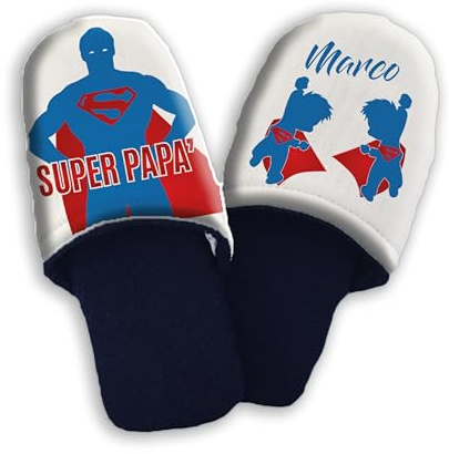Pantofole Ciabatte in Spugna Personalizzate con Foto 36 37 38 39 40 41 42 43 44 45 Idea Regalo Festa del papà Uomo Compleanno per Lui Natale ''Dad Supereroe'' con Nome
