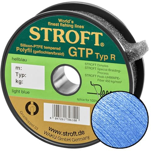 Stroft GTP Typ R Geflochtene Angelschnur 300m hellblau R5-0,250mm-11kg