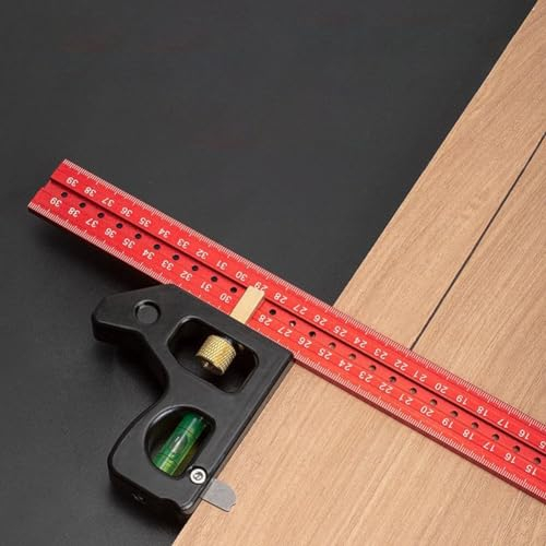 Kombinationswinkel, Edelstahl, multifunktional, Kombinationswinkel, lang, beweglich, quadratisch, Tischlerwerkzeuge für Holzbearbeitung (400 mm)