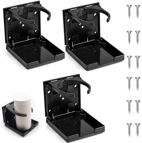 Lumeclat 3 Portabicchieri Auto, Diametro 7,5 Cm, Portabottiglie Regolabile, Portabicchieri Pieghevole E Portatile, Adatto Per Bicchieri, Lattine E Bottiglie, Perfetto Per Auto, Camper E Barca (Nero)