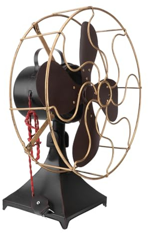 ULDIGI 1pc Casual Iron Fan Table Fan Bedroom Work Desk Decor Antique Table Office Decore Retro Ornaments Old Style Vintage Retro Cuartos for Office Toy