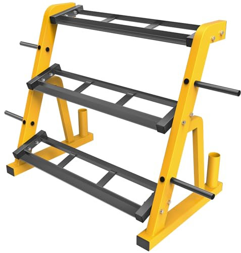 Kipika Heavy Duty 3 Tier Dumbbell Rack Multifunctional, Weight Rack for Dumbbells, Home Gym Equipment, Suitable for Storage of Dumbbell, Barbell Plate, Barbell Bar