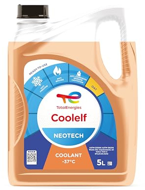 TotalEnergies Coolelf Neotech -37°C Car Engine Coolant - ASTM D3306-20 / D6210-17, CNS GB 27943.1-2022, JIS K 2234-2018, UNE 26-361-88/1 - Ultimate Antifreeze Solution for Cars - 5L