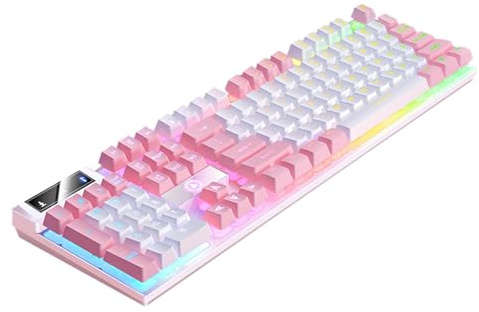 Générique Clavier d'ordinateur Filaire, Clavier mécanique Filaire, Clavier Pleine Taille 104 Touches, Clavier Lumineux, Clavier d'ordinateur de Bureau, Clavier de Jeu pour PC Gamer