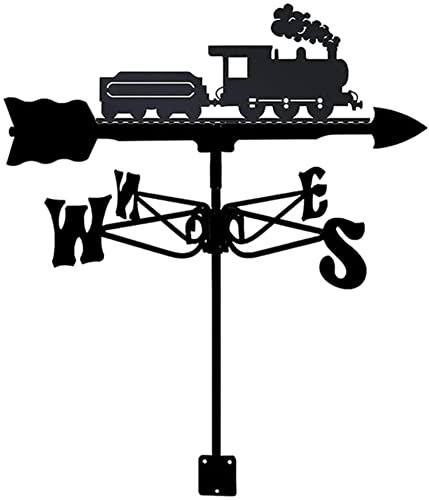 WXPXYBF Zug, Dampfmaschine, Traktor, Wetterfahne, Wetterfahne für Bauernhäuser, Dachmontage, Windrichtungsanzeiger-Set, Wetterfahne mit Metallhalterung für den Außenbereich (Zug)