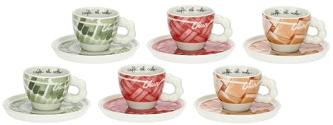 THUN AbbracciAMI - Juego de 6 tazas de café expreso de porcelana