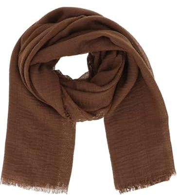 stylx Einfarbiger Schal Damen 20% Baumwolle 80% Viskose mit Fransen - Moderne und Fashion Damen Stola - Langer und Rechteckiger Tuch 180 cm x 90 cm - Dünnes und Weiches Schaltuch gecrept