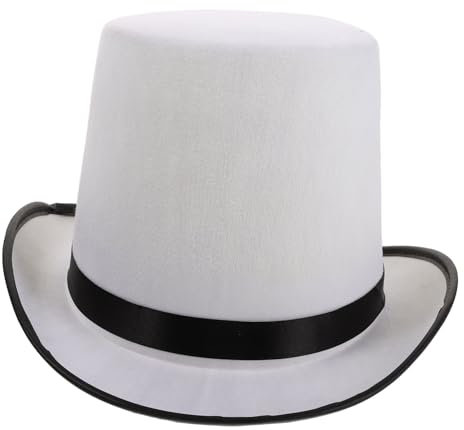 GALPADA Weißer Hut Für Herren Filzhut Im Bowler-Stil Zauberhut Für Kostüme Für Erwachsene Party-zubehör