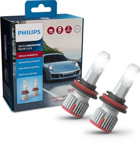 Philips Ultinon Pro9200 LED ampoule de phare automobile (H8/H11/H16), 5.800K, set de 2
