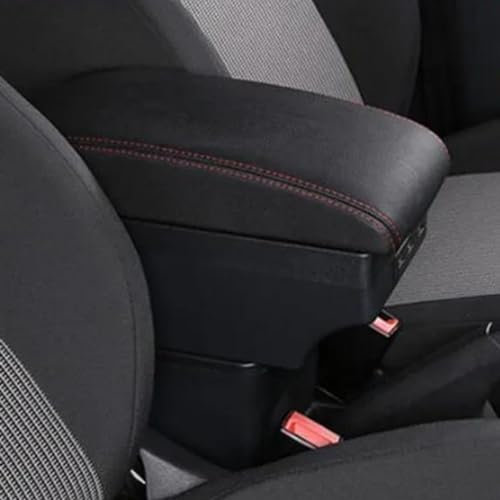 BILKAR Accesorios De Coche Compatible con Seat para Ibiza 6J para Ibiza 6L Caja De Almacenamiento Central Reposabrazos con Portavasos Cenicero USB Caja De Almacenamiento(2)