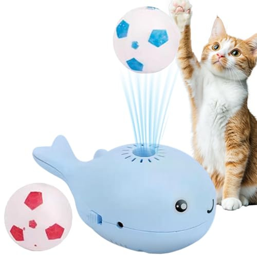 Mimoqk Interaktives Katzenspielzeug, Fußball, für drinnen und draußen, für Katzen und Katzen