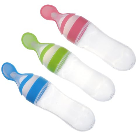 Toyvian Fütterungsflaschen Für Babys Quetschflaschen Für Reisbrei Und Brei Sichere Babygeschirr Werkzeuge Pink Und Essenszubehör Für äuglinge