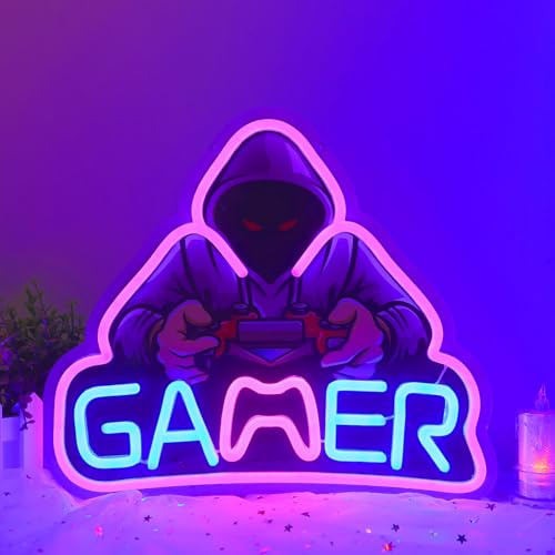 ENUOLI Gamer-Neonschilder, UV-bedruckte Gaming-Neonlichter | LED-Neonlichter für den „Exklusivbereich für Männer“, Neonreklamen zur Dekoration des Spielzimmers und Geschenke für Gamer
