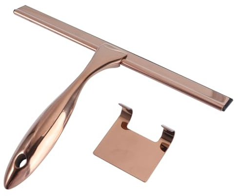 Gatuida Edelstahl Glaswischer Bronze Silikon Für Zuhause Badezimmer Glasschaber Fensterreinigungsschaber Reinigungszubehör Für Badezimmer Geschirrabzieher Bronze Dusche