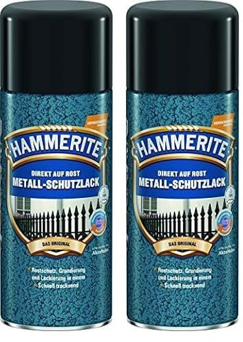 Hammerite Metallschutzlack Hammerschlag dunkelgrün 400ml (Packung mit 2)