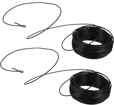 DOITOOL 2rolls Heavy Duty Cable Ties Black PVC Coated Iron Wire Ties for Outdoor Cable Wrap for Electrical Cord Management