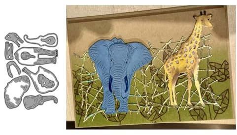 Elefant und Giraffe Metall Stanzschablone