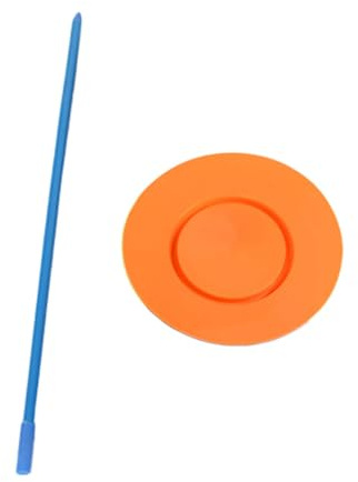 KiBcsLic Skill-Building Juggling Toys with Plates and Sticks for Festivals, orange