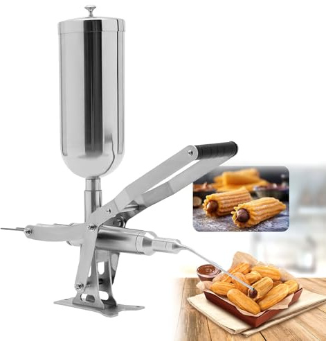 DPLWJPP Riempitrice Manuale di Marmellata Macchina per Il Riempimento di Ciambelle Manuale Macchina per la Produzione di Churros da 4.5 Litri Uso Domestico e Commerciale