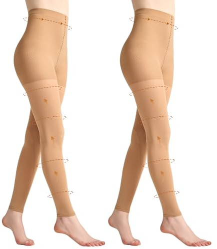 Yilanmy 2 Paar Kompressionsstrumpfhose Damen 80D Blickdichte Shape Strumpfhosen Zehenfreie Stützstrumpfhose Bauchweg Figurformende Feinstrumpfhosen