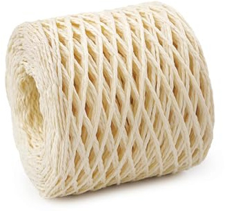 cyclingcolors 1x Fibra Rafia Cuerda de Papel 1,5 mm 200 m Decoración Artesanía Bricolaje hogar Plantas Crochet Joyas Cordel Bolso, Natural Claro