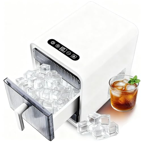 Macchina per ghiaccio da 1,5 litri da banco, produttore di cubetti di ghiaccio 12 PCS pronti in 10 minuti, portatile e autopulente per bar domestici, cucina, ufficio e campeggio