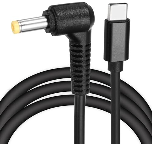 sourcing map 5FT USB C to DC PD Power Fast Charging Cable, 4.8mmx1.7mm 45W/15V DC Power Cable, Type C Input 3A Adapter Jack Converter for Router, Camera, TV Box, Desk Lamp(Black)