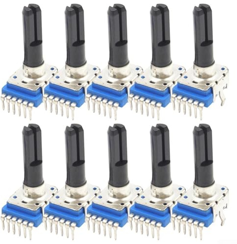 babominimer RK12 Stereo-K-Potentiometer B10K B20K B50K B100K 6-poliger Halbschaft für Audiogeräte und Lautstärkeregler (B20K), 10 Stück