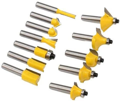 Fresatrici, Set di 12 punte da 8 mm for fresa dritta, punte for legno, taglio in carburo di tungsteno, lavorazione del legno(12pcs no box)