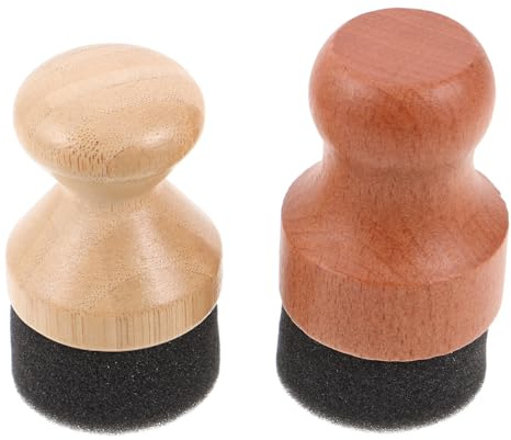 KOMBIUDA 2 Pezzi Applicatore per Olio e Cera per Taglieri in Legno Set con Spugna Riutilizzabile per Manutenzione di Taglieri Blocchi da Macellaio e Utensili da Cucina in Bambù Sicura e