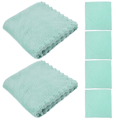 DONFAMDS 6Pcs Portable Coral Fleece Face Wash Cloths Soft Absorbent Reusable Makeup Remover Towels Skin-Friendly for Men Women