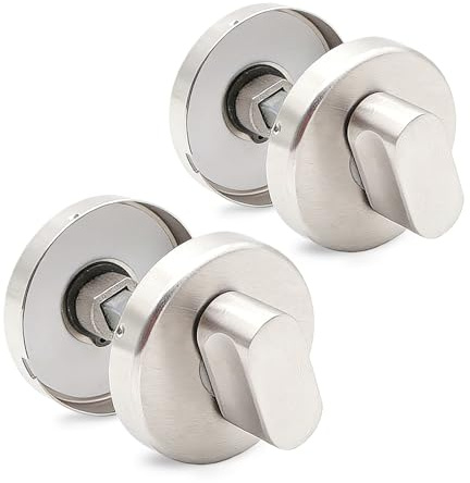 Rosone per WC con indicatore del documento, 2 pezzi rotondi per serratura WC con manopola girevole, accessori per porte del WC con indicatore rosso e verde, set di rosette in acciaio inox per porte