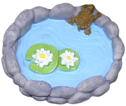 Harts miniatyr damm prydnad, handgjorda vatten pool dekoration för Fairy Garden Terrarium Dockhus landskapsskärm, återanvändbara dekorativa mikro scen tillbehör | Charmig Mini Garden Accent För Pla
