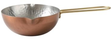 MagiDeal Cazo de Cobre Martillado Sartén Olla Saucera con Textura Que Mejora el y Mango Largo Adecuado para Cocina Diaria Preparación de Salsas Uso en Apartamento Decoración