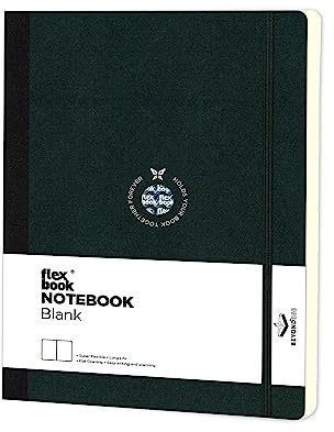 FlexBook Anteckningsbok 192 randiga sidor 17 x 24 cm Couverture Noire/Dos Noir