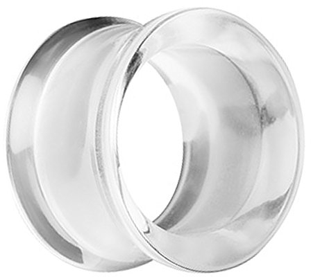 Piersando Piercing Flesh Tunnel Ohr Plug Schraub Double Flared Kunststoff Ohrpiercing Schmuck Schraubverschluss 12mm Clear
