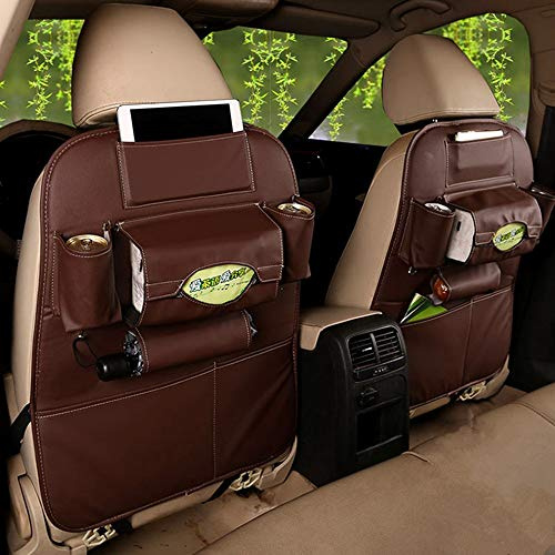 HCMAX 2 Pack Auto-Rückenlehnenschutz Autositz zurück Veranstalter Tasche Rücksitz Schutzaufbewahrung Trittmatte Ipad Mini Halter Großes Reisezubehör