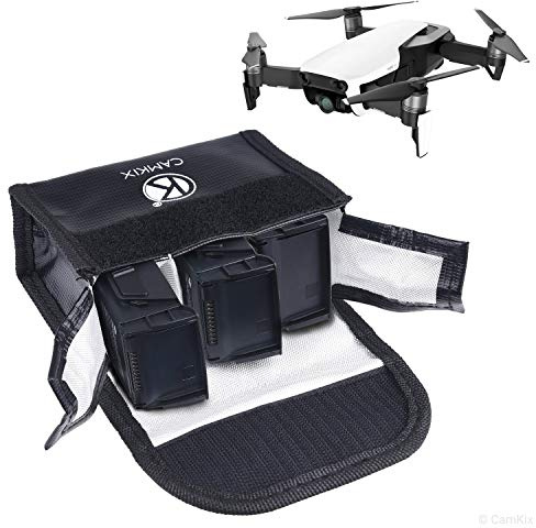 CAMKIX Explosionsgeschützte LiPo-Akkutasche, kompatibel mit DJI Mavic Air – Sicherheit und Aufbewahrung feuerfest – sicheres Laden und Transport – bis zu 3 Batterien – ideal für Flugzeuge