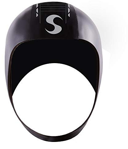 Synergy Swim Cap - Neoprene Smoothskin Swim Hood (Black, S/M)
