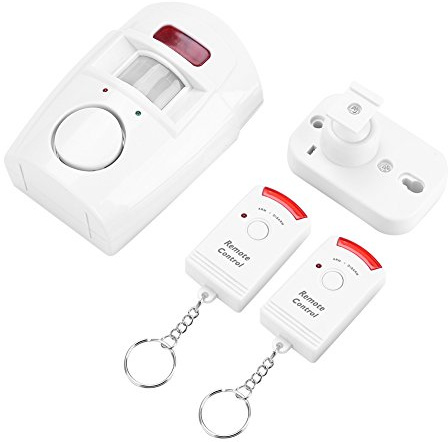 Wireless PIR Allarme Sensore A Infrarossi Antifurto Rilevatore di Movimento Unità di Allarme con 2 Telecomando per System di Sicurezza Domestica