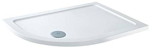 MILANO White Low Profile Left Hand Offset Quadrant Shower Tray 1200 x 800mm