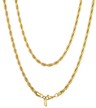 ChainsHouse Edelstahl herren Halskette Rope Chain männer Kordelkette Hochtige Metall Schmuck für Ihre Liebe und Familien