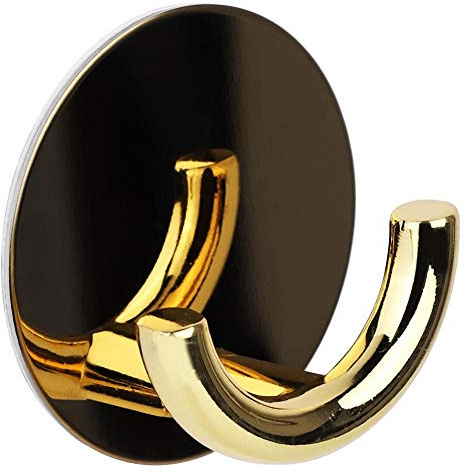 Mumusuki Bademantelhaken, Nordischer minimalistischer Garderobenständer zur Wandmontage, Selbstklebender Haken aus Edelstahl, Zinklegierung, für Wand, Tür, Badezimmer, Küche (Golden)