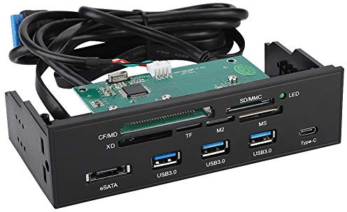 Sutinna Lecteur Multi-Cartes Interne USB 3.0, 5.25 Pouces Multifonction M2/MSO/SD/MS/XD/64G Lecteur de Carte CF Tableau de Bord PC Panneau Avant