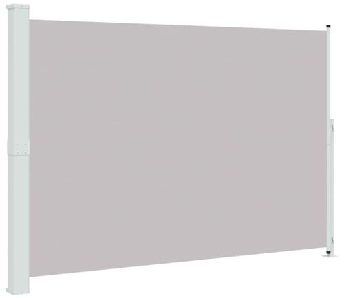 vidaXL Side Awning | Grey | Polyester with PU coating, powder-coated steel