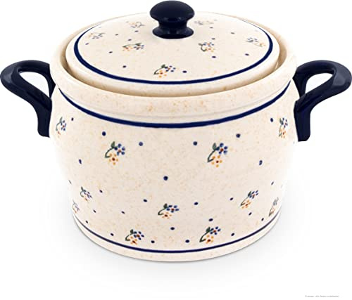 Original Bunzlauer Keramik 1,75 Liter Rumtopf/Mehrzwecktopf/Keramiktopf Ø16,5 cm im Dekor 111
