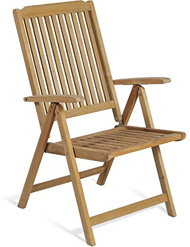 Lomadox Gartenstuhl Hochlehner Terrassenstuhl Stuhl aus Teak
